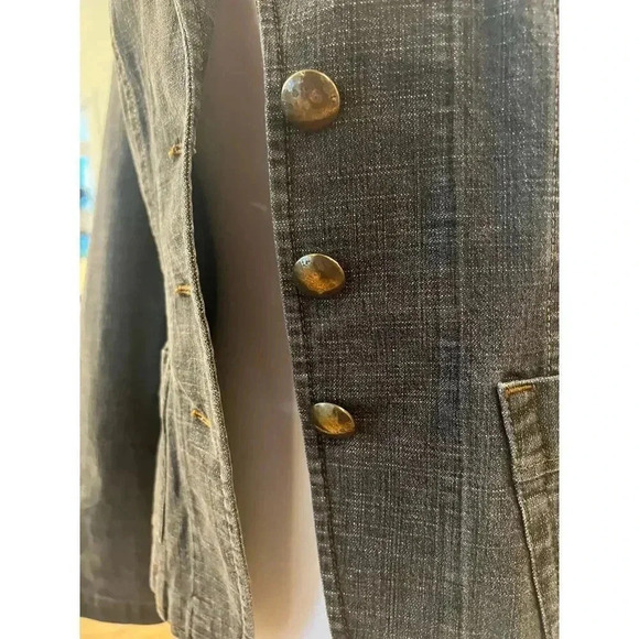 CAROLS DENIM BLACK JACKET NWT floral embroidry womens size small - Picture 5 of 9